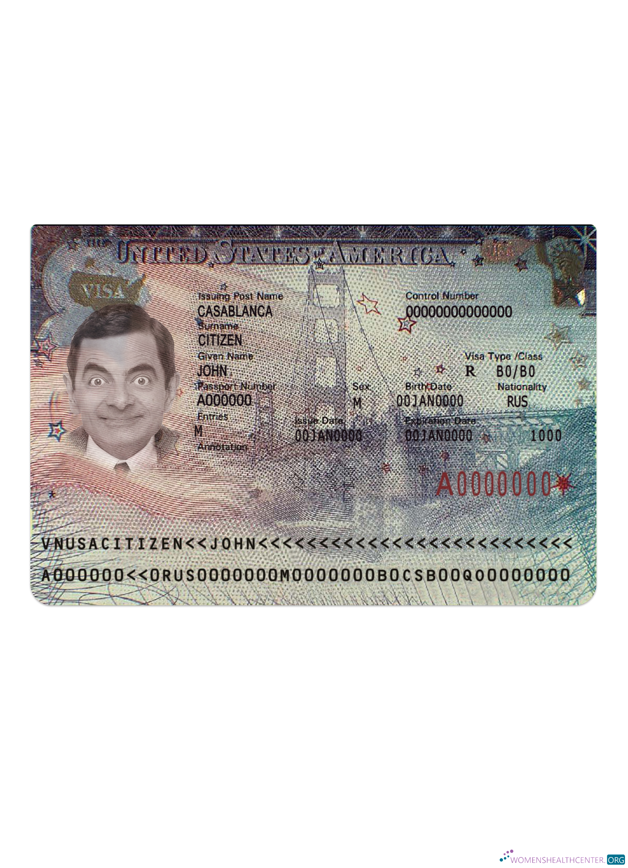 Download USA travel visa version 2 Photoshop template